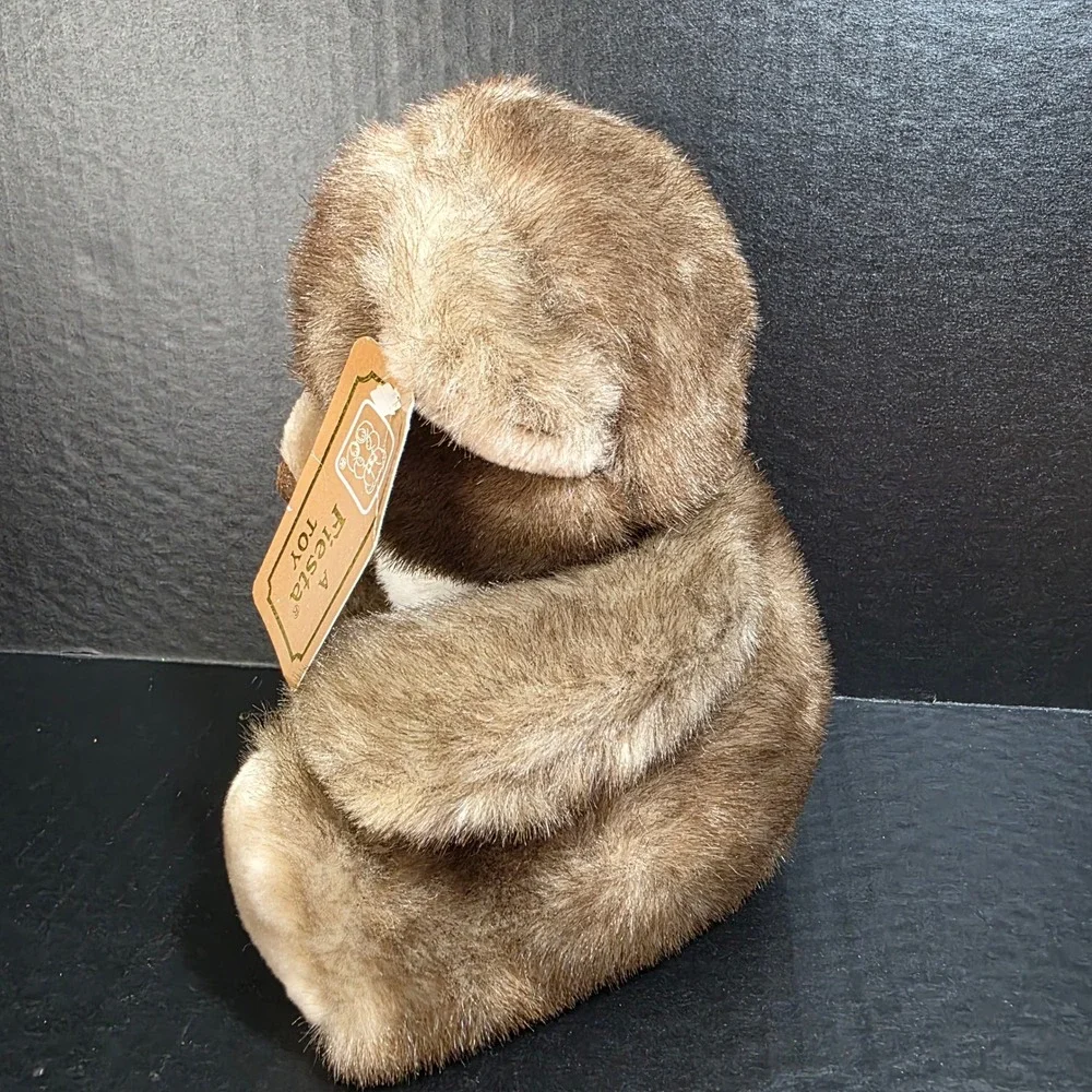 Fiesta Toy Sitting Bear Plush Kids 9 Inch Brown Ivory American Wego‎ 6455-71